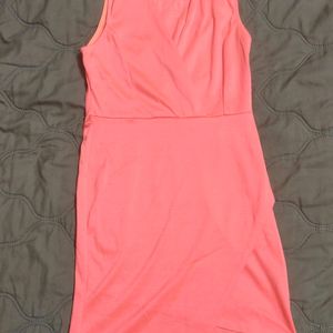 fluorescent Coral Colour Dress