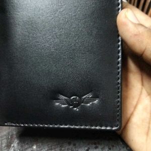 Mens Black Trendy Rfid Genuine Leather Wallet