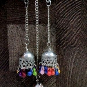 Silver And Multicolour Earrings