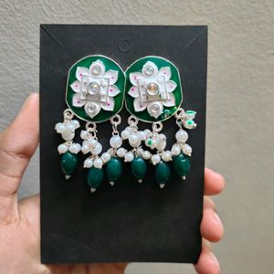 Desi Green Jhumkas