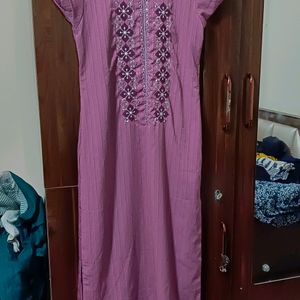 Pink Poly Georgette Kurta