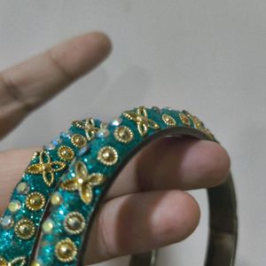 BLUE FESTIVE PAIR OF BANGLES