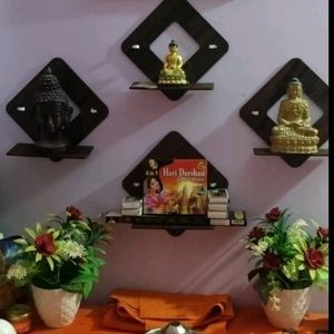 Combo Of 8 Wooden Stand For Wall Decor