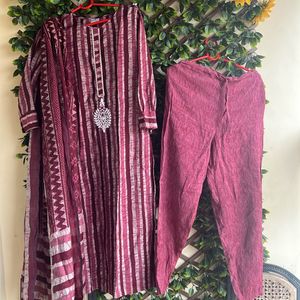 Maroon Color Kurta Set