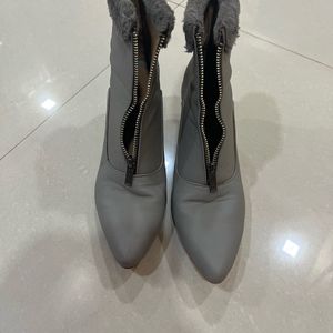 Grey Heeled Boots