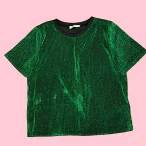 Pieces Bottle Green Crop Top