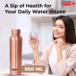 USHA SHRIRAM Pure Copper Water Bottle 1 Litre