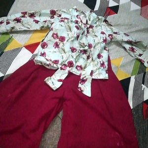 Set Of Top And Palazzo Pant For Girl's Clothing