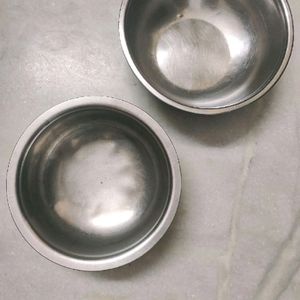 Steel Bowls With Serving Spoon