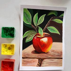 Apple Painting On A5 Sheet