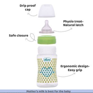 WellBeing Feeding Bottle (150ml, Slow) (Green)