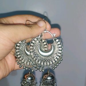 2 Pair Oxidised Jhumka