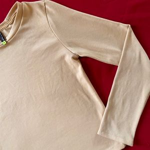 Tokyo Talkies Beige Fitted Top