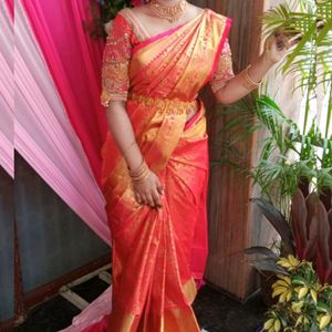 Bridal Saree With Heavy Handwork Blouse