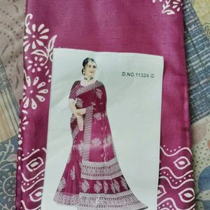 A Purple Saree With Blouse Piece Of 12 hand
