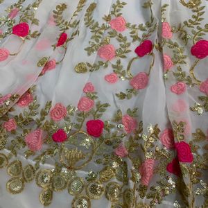 🔥Price Drop🔥!!! White & Pink Lehenga Choli 👰🏻‍