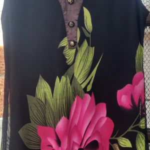 Black Georgette Sleeveless Kurti