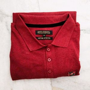 Polo Neck T Shirt Maroon