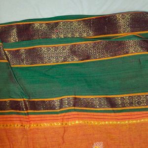 Cotton Pattu Saree With Blouse