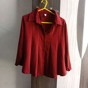 Marron Buttoned Top+ free scarf
