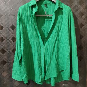 Combos Green Free Size Shirt & Woolen Pink Top