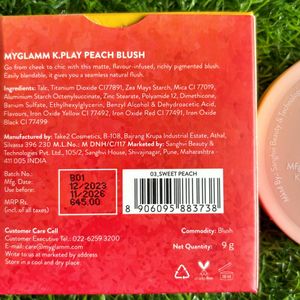 MYGLAMM K Play Peach Blush