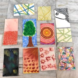 11 Hand Painted Paper/Board For Craft