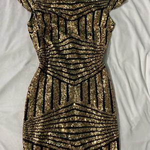 Gold Sequence Short Dress