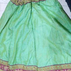 Pitch Blouse With Dupatta And The Stitch Lehenga