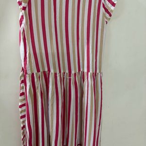 Pink & White Strip Dress