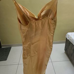 Sexy Golden Satin Dress