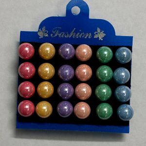 Original Pearls Multicolored Moti Pack Of 12 Pair