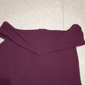 Athena Burgundy Pleated Bardot Top