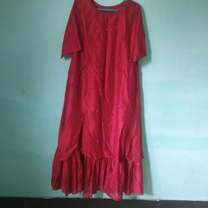 Red Anarkali Xl Size