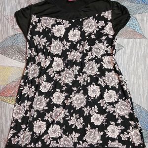 Thigh Length Soft Silk Floral Dress