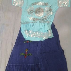 Jeans Frock Top For Girls