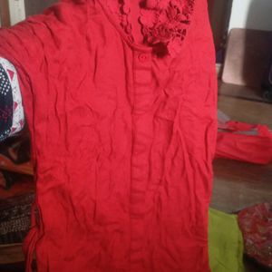 Red Shrug Cum Kurtha