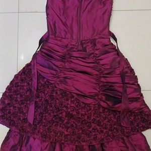 Wine Coloured Rose Frock