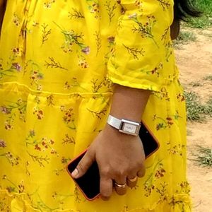 Super Yellow Flared Dress Frock