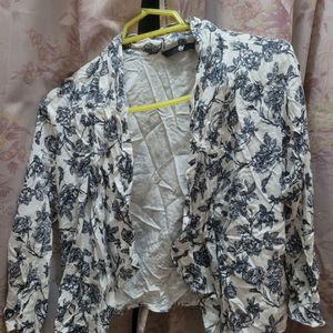 White Floral Pull Over Shirt