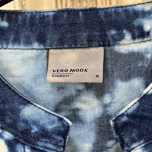 VERO MODA Blue Tie-dye Effect Denim Sleeveless Top