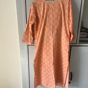 Orange Kurti N Pant Set