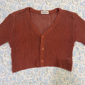 Rust Mini Bee Cardigan Top