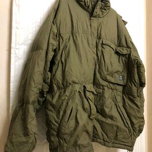 HELLY HANSEN JACKET GREEN GOOSE DOWN COAT HOODED