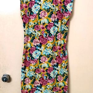 ❗109°F: Multicolour(yellow) Floral Midi Dress