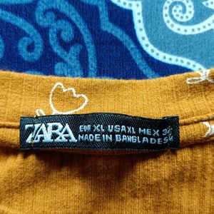 Zara Mustard Yellow Crop Top