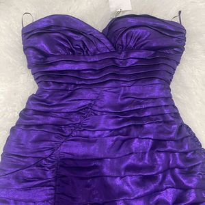 Zara Lilac Strapless Draped Mini Dress