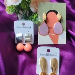 Combo Pack Of 3 Korean Earrings