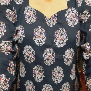 Women's Stylish Navy Blue Kurti