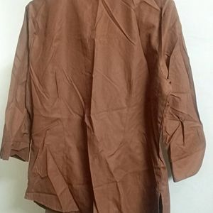 Wardrobe By Westside- Brown Solid Shirt